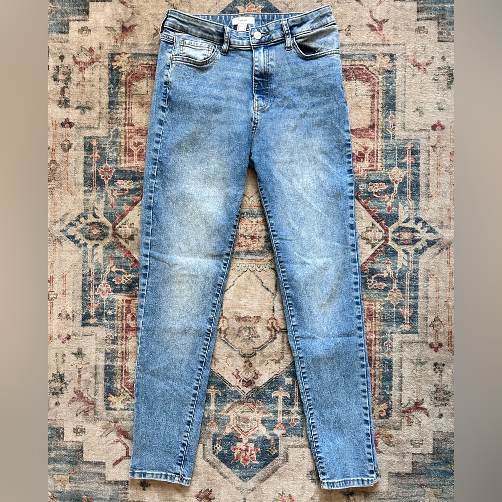 Forever 21 Denim Jeans High Rise Skinny Leg Medium Wash Blue Classic Womens